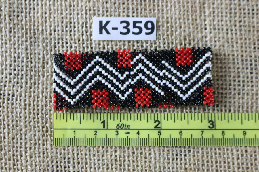 Art# K359  3+ inch. Original Kayapo Traditional Peyote stitch Beaded Bracelet from Brazil