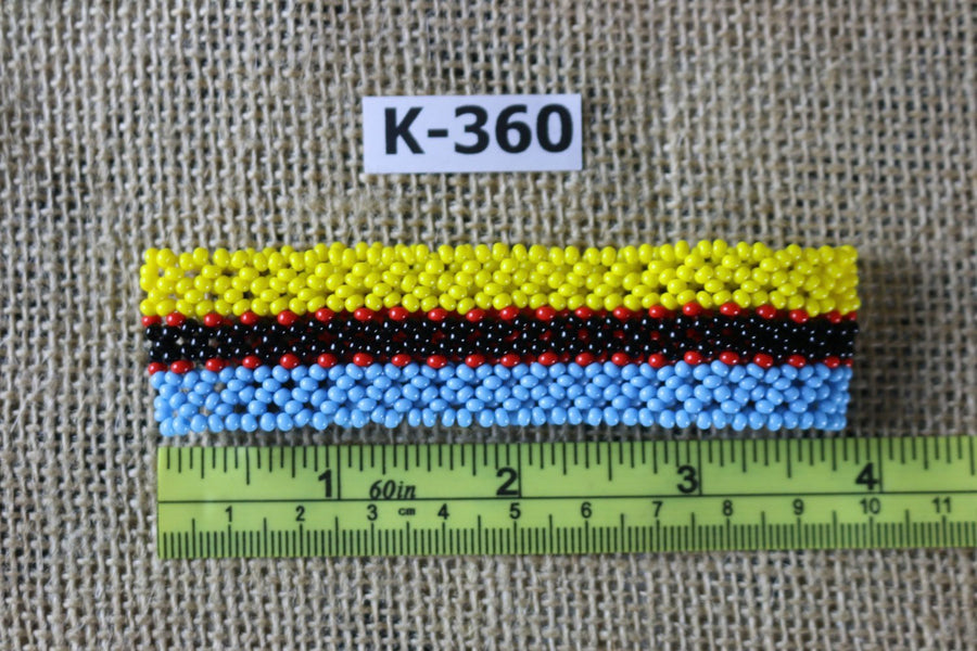 Art# K360  3.5+ inch. Original Kayapo Traditional Peyote stitch Beaded Bracelet from Brazil