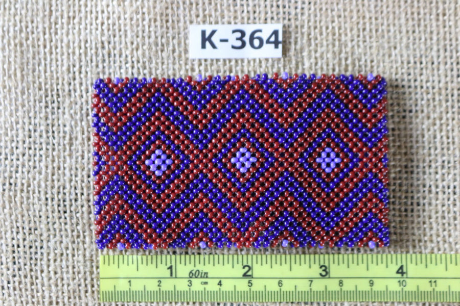Art# K364  3.5+ inch. Original Kayapo Traditional Peyote stitch Beaded Bracelet from Brazil