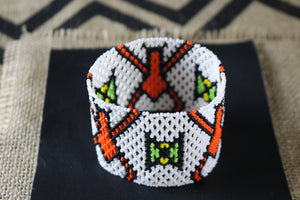 Art# 373K - 3.5  inch. Original Kayapo Traditional Peyote stitch Beaded Bracelet from Brazil