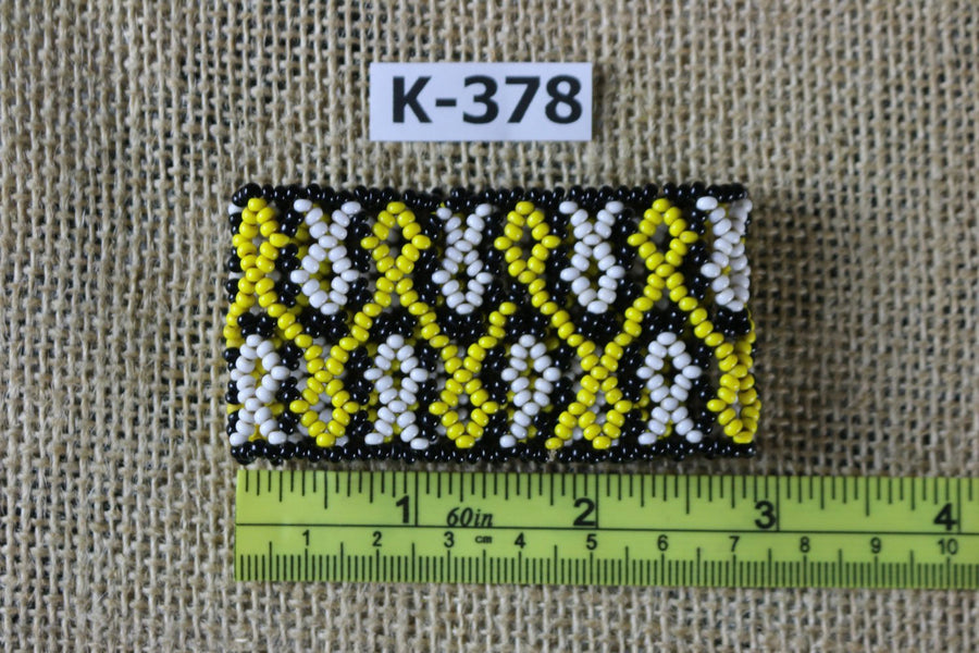 Art# K378  2.5+ inch. Original Kayapo Traditional Peyote stitch Beaded Bracelet from Brazil