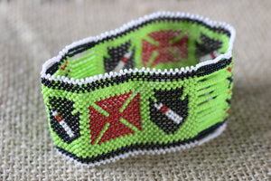 Art# K380  3+ inch. Original Kayapo Traditional Peyote stitch Beaded Bracelet from Brazil