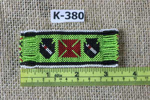 Art# K380  3+ inch. Original Kayapo Traditional Peyote stitch Beaded Bracelet from Brazil