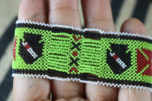 Art# K380  3+ inch. Original Kayapo Traditional Peyote stitch Beaded Bracelet from Brazil