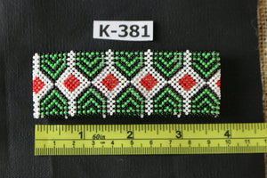 Art# K381  3.5+ inch. Original Kayapo Traditional Peyote stitch Beaded Bracelet from Brazil