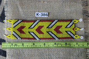 Art# K386  3.5 inch. Original Kayapo Traditional Peyote stitch Beaded Bracelet from Brazil