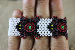 Art# K397  3 inch. Original Kayapo Traditional Peyote stitch Beaded Bracelet from Brazil