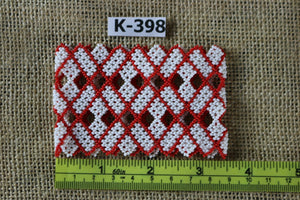 Art# K398  3.5 inch. Original Kayapo Traditional Peyote stitch Beaded Bracelet from Brazil