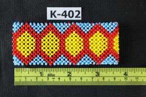 Art# K402 3.5+ inch. Original Kayapo Traditional Peyote stitch Beaded Bracelet from Brazil