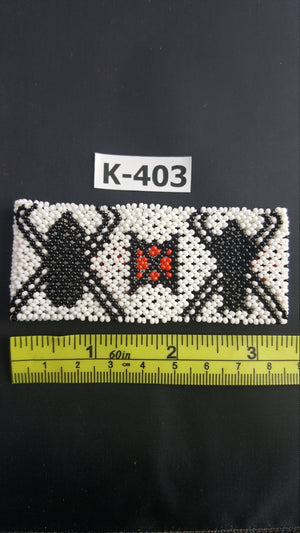 Art# K403  3+ inch. Original Kayapo Traditional Peyote stitch Beaded Bracelet from Brazil