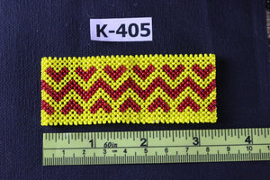 Art# K405  3+ inch. Original Kayapo Traditional Peyote stitch Beaded Bracelet from Brazil