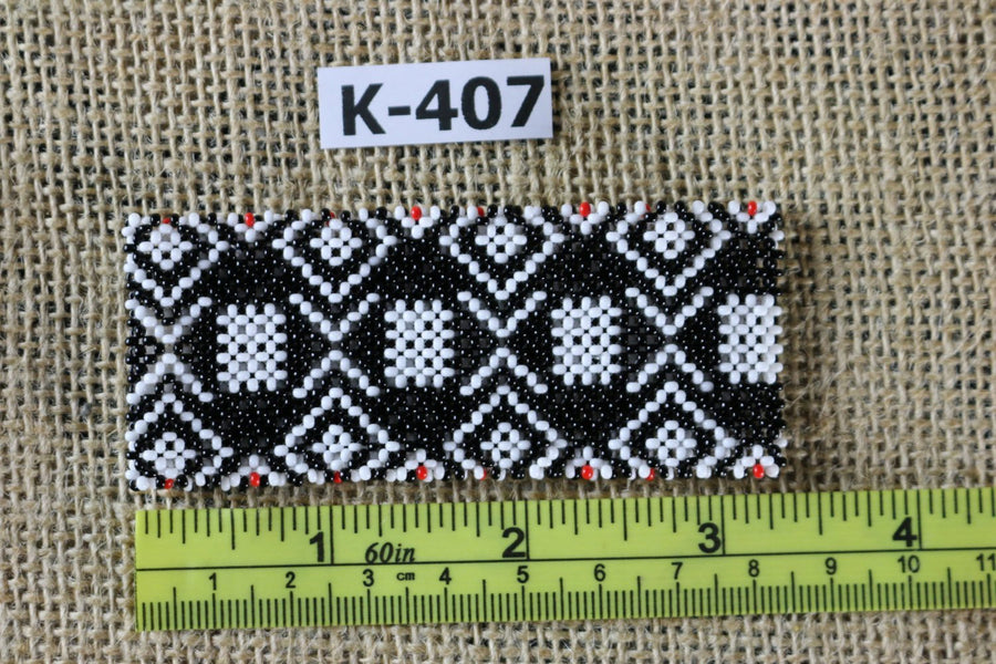 Art# K407 3+ inch. Original Kayapo Traditional Peyote stitch Beaded Bracelet from Brazil