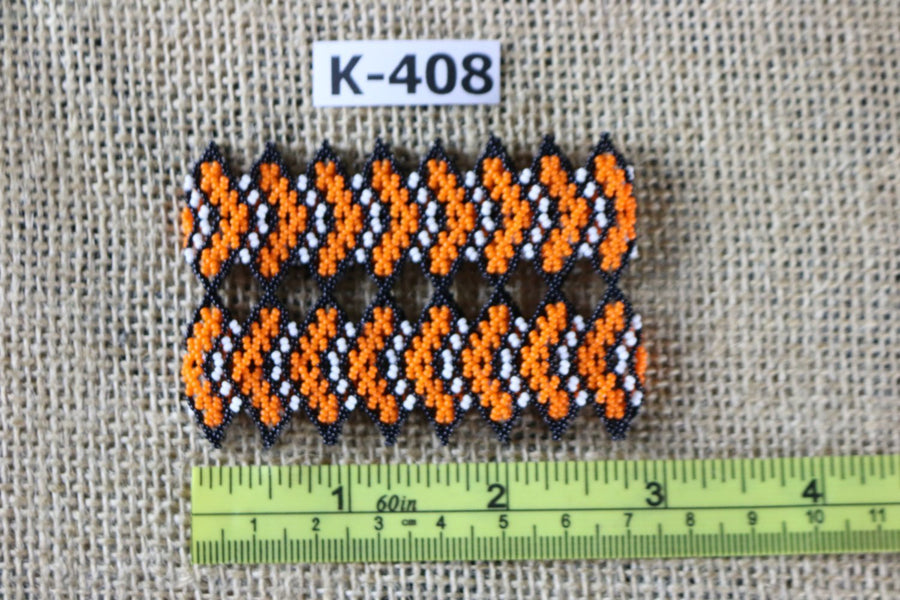 Art# K408  2.5+ inch. Original Kayapo Traditional Peyote stitch Beaded Bracelet from Brazil