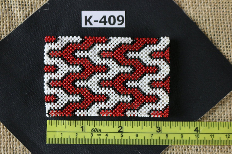 Art# K409  3+ inch. Original Kayapo Traditional Peyote stitch Beaded Bracelet from Brazil
