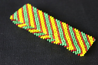 Art# K417  3+ inch. Original Kayapo Traditional Peyote stitch Beaded Bracelet from Brazil