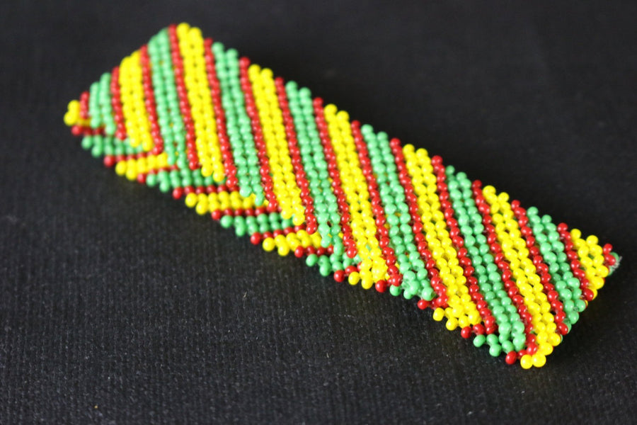 Art# K417  3+ inch. Original Kayapo Traditional Peyote stitch Beaded Bracelet from Brazil