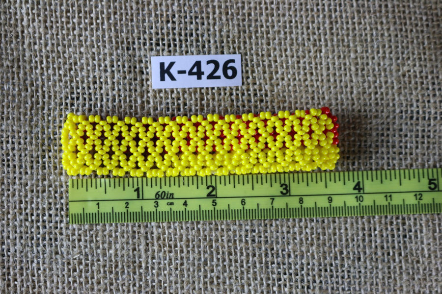 Art# K426 3.5+ inch. Original Kayapo Traditional Peyote stitch Beaded Bracelet from Brazil
