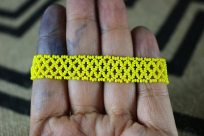 Art# K428  3 inch. Original Kayapo Traditional Peyote stitch Beaded Bracelet from Brazil