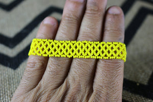 Art# K428  3 inch. Original Kayapo Traditional Peyote stitch Beaded Bracelet from Brazil