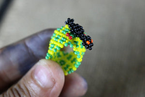 Art# K431  1 inch. Original Kayapo Traditional Peyote stitch Beaded Ring from Brazil