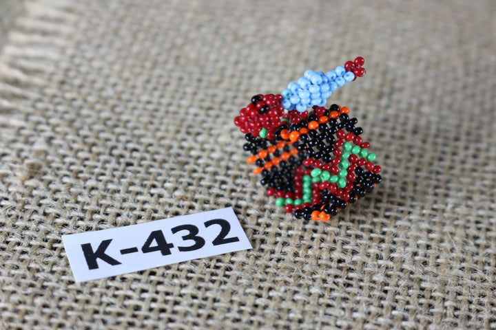 Art# K432  1 inch. Original Kayapo Traditional Peyote stitch Beaded Ring from Brazil